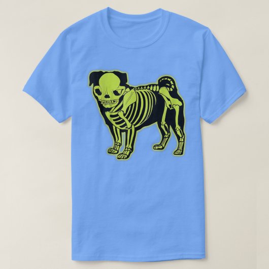 Pug Skeleton Halloween T-shirt (Design voorkant)