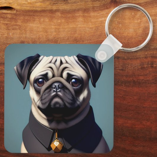 Pug Sleutelhanger (Achterkant)