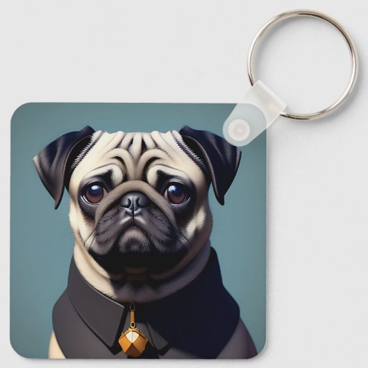 Pug Sleutelhanger (Achterkant)