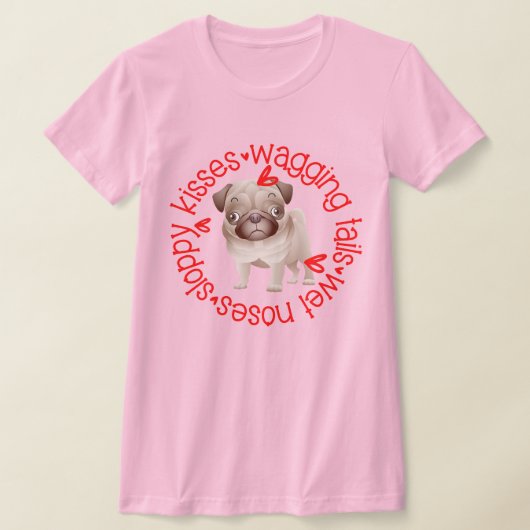 Pug Sloppy Kisses B&C T-shirt (Laagn)