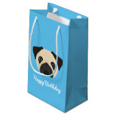 Pug Small Gift Bag Klein Cadeauzakje (Achterkant Gekanteld)