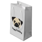 Pug Small Gift Bag Klein Cadeauzakje (Achterkant Gekanteld)