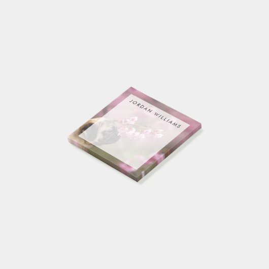 Pug Smelling Cherry Blossom Post-it® Notes (Schuin)