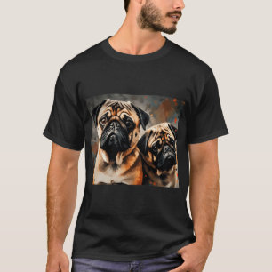 Pug Snack Tijd - Pugs in Love Digitale Olie Schild T-shirt