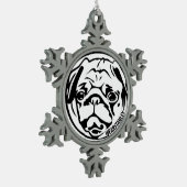 pug sneeuwvlok tin sneeuwvlok ornament (Links)