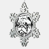 pug sneeuwvlok tin sneeuwvlok ornament (Rechts)