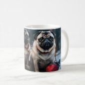 Pug Snowy Sleigh Kerstmisdecor Koffiemok (Voorkant rechts)