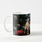 Pug Snowy Sleigh Kerstmisdecor Koffiemok (Links)