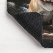 Pug Snowy Sleigh Kerstmisdecor Muismat (Hoek)