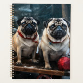 Pug Snowy Sleigh Kerstmisdecor Planner (Voorkant)