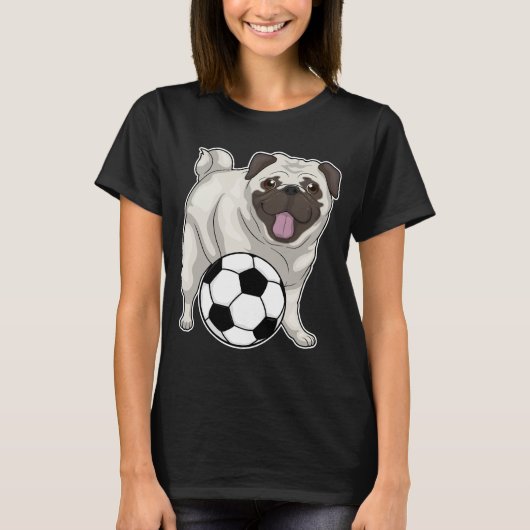 Pug Soccer-speler T-shirt (Voorkant)