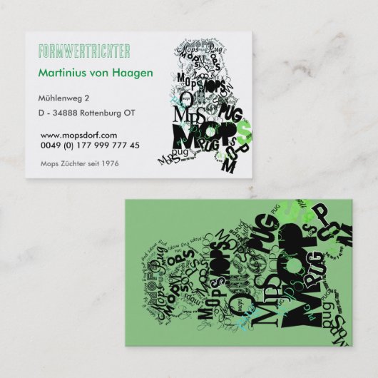 Pug-specialist Visitekaartje (Voorkant / Achterkant)