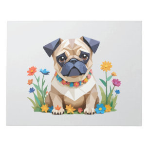 Pug speelse Schattige leuke dier kleurrijke geomet Notitieblok