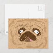 Pug Spreating Wrinkles Face Briefkaart (Voorkant / Achterkant)