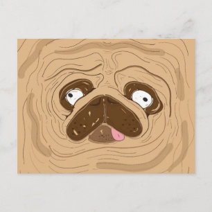 Pug Spreating Wrinkles Face Briefkaart