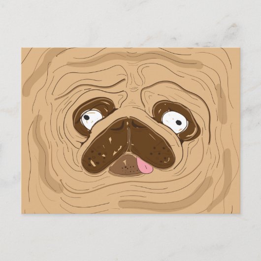 Pug Spreating Wrinkles Face Briefkaart (Voorkant)