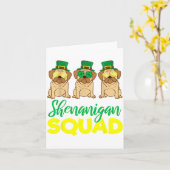 Pug Squad Funny Lucky St Patricks Day 2020 Team Gr Kaart (Gele Bloem)