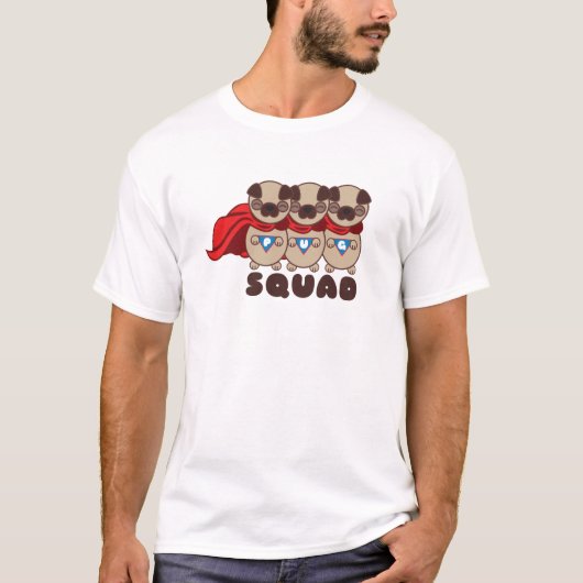 Pug Squad pugs naar het T-shirt van de reddingsMan (Voorkant)