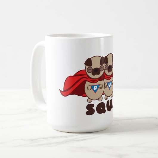 Pug Squad pugs to the Rescue Coffee Tea Mok (Voorkant links)