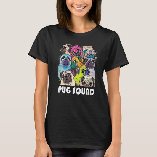 Pug Squad Puppy Team Mad Dogs Puggy Dog T-shirt (Voorkant)
