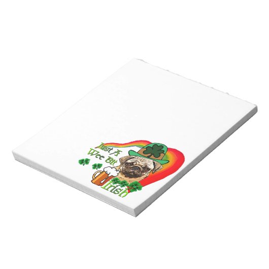 Pug St. Patrick Notitieblok (Linkerzijde)