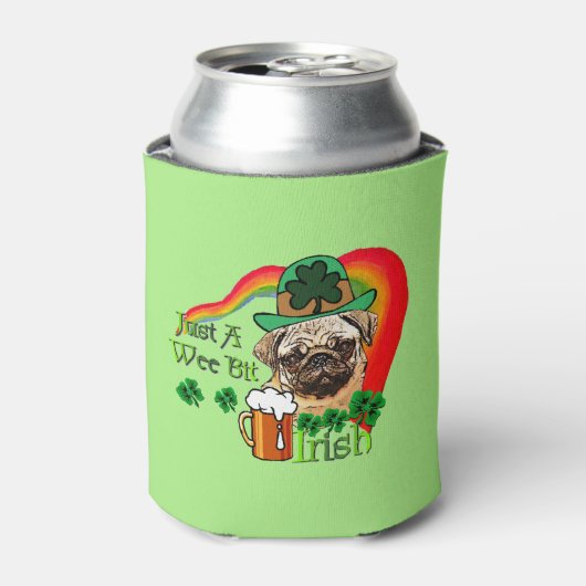 Pug St Patricks Day Blikjeskoeler (Blikje Voorkant)