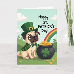 Pug St. Patrick's Day Fun Kaart