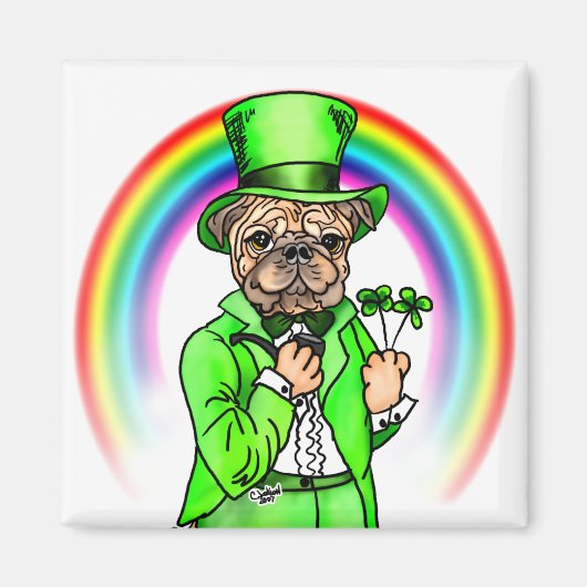 Pug St Patrick's Day Magnet (Voorkant)