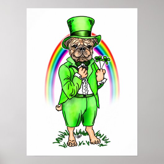 Pug St Patrick's Day Poster (Voorkant)