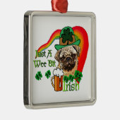 Pug St Patricks Metalen Ornament (Rechts)