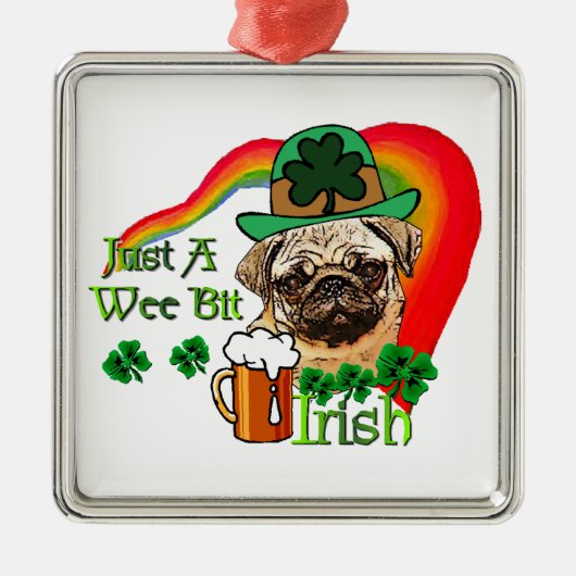 Pug St Patricks Metalen Ornament (Voorkant)
