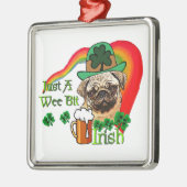 Pug St Patricks Metalen Ornament (Links)