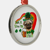 Pug St. Patricks Metalen Ornament (Rechts)