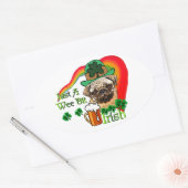 Pug St Patricks Ovale Sticker (Envelop)