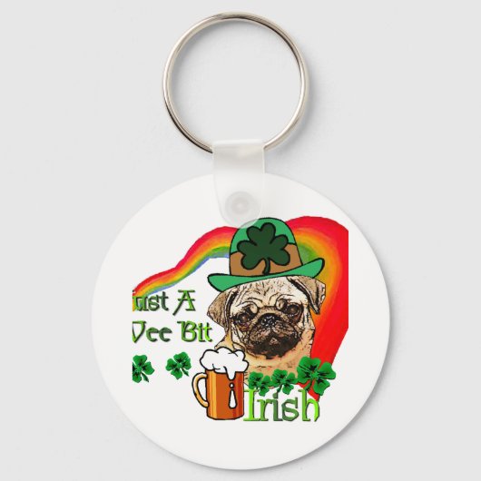 Pug St Patricks Sleutelhanger (Voorkant)