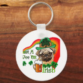 Pug St Patricks Sleutelhanger (Voorkant)