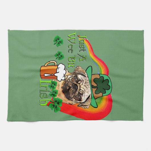 Pug St Patricks Theedoek (Horizontaal)