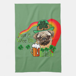 Pug St Patricks Theedoek