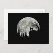 Pug staande op berg maanlicht Halloween Briefkaart (Voorkant / Achterkant)