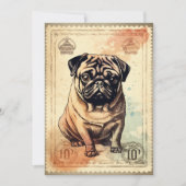 Pug  Stamp Art Feestdagenkaart (Voorkant)