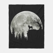 Pug Stand Op Berg Spooky Halloween Moon Fleece Deken (Voorkant)