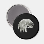 Pug Stand Op Berg Spooky Halloween Moon Magneet (Voorkant / Achterkant)