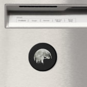 Pug Stand Op Berg Spooky Halloween Moon Magneet (Insitu (Vaatwasser))