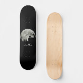 Pug Stand Op Berg Spooky Halloween Moon Persoonlijk Skateboard (Voorkant)