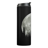 Pug Stand Op Berg Spooky Halloween Moon Thermosbeker (Gedraaid links)