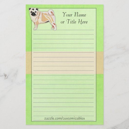 Pug Stationery Briefpapier (Voorkant)