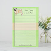 Pug Stationery Briefpapier (Staand voorkant)