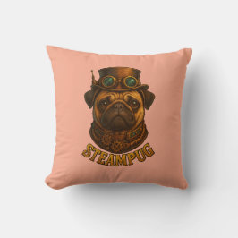 Pug Steampunk Cushion Vintage retro dog art  Kussen