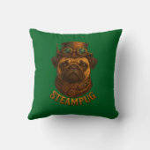 Pug Steampunk Kussen Vintage retro hond kunst (Achterkant)
