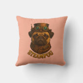 Pug Steampunk Kussen Vintage retro hond kunst (Achterkant)